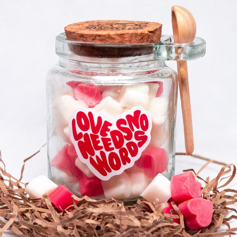 'Love Needs No Words' Vanilla Wax Melt Jar