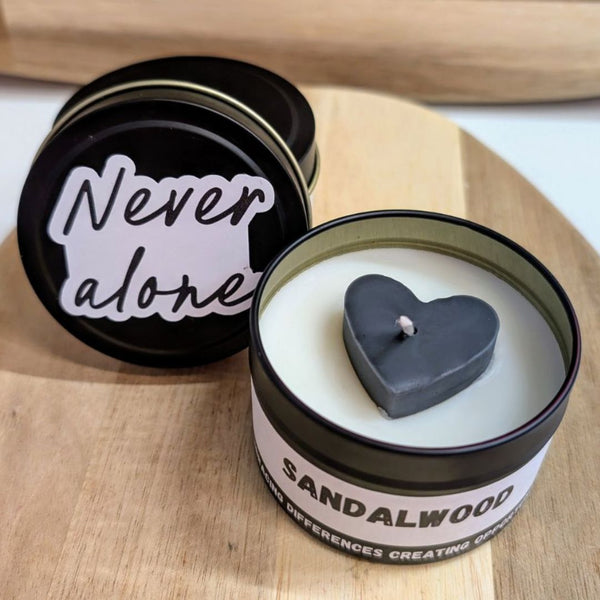 'Never Alone' Sandalwood Candle Tin