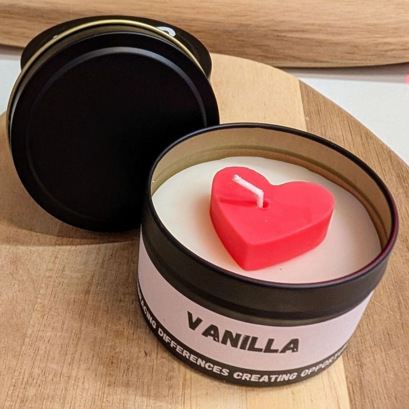 'Love Needs No Words' Vanilla Candle Tin