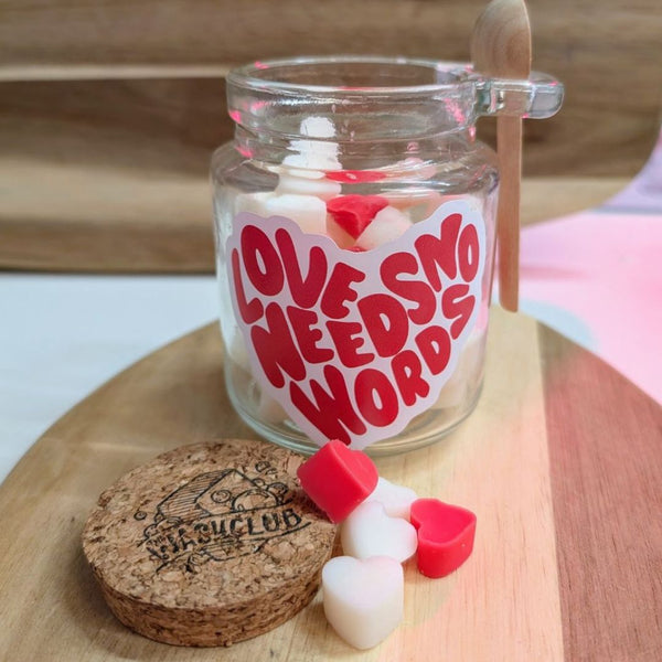 'Love Needs No Words' Vanilla Wax Melt Jar