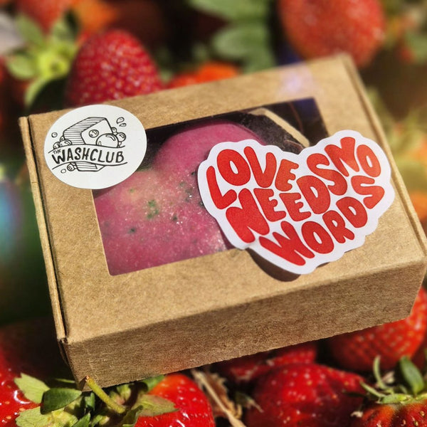 'Love Needs No Words' Strawberry 3D Soap Heart