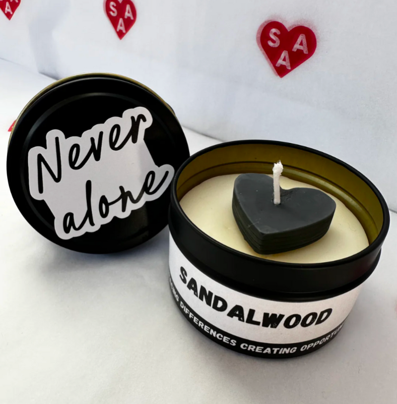 'Never Alone' Sandalwood Candle Tin