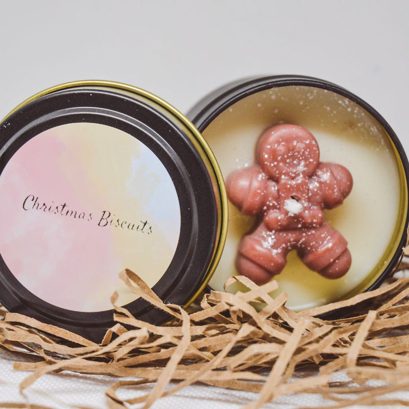 Christmas Biscuits Gingersnap Eggnog Scented Candle Tin