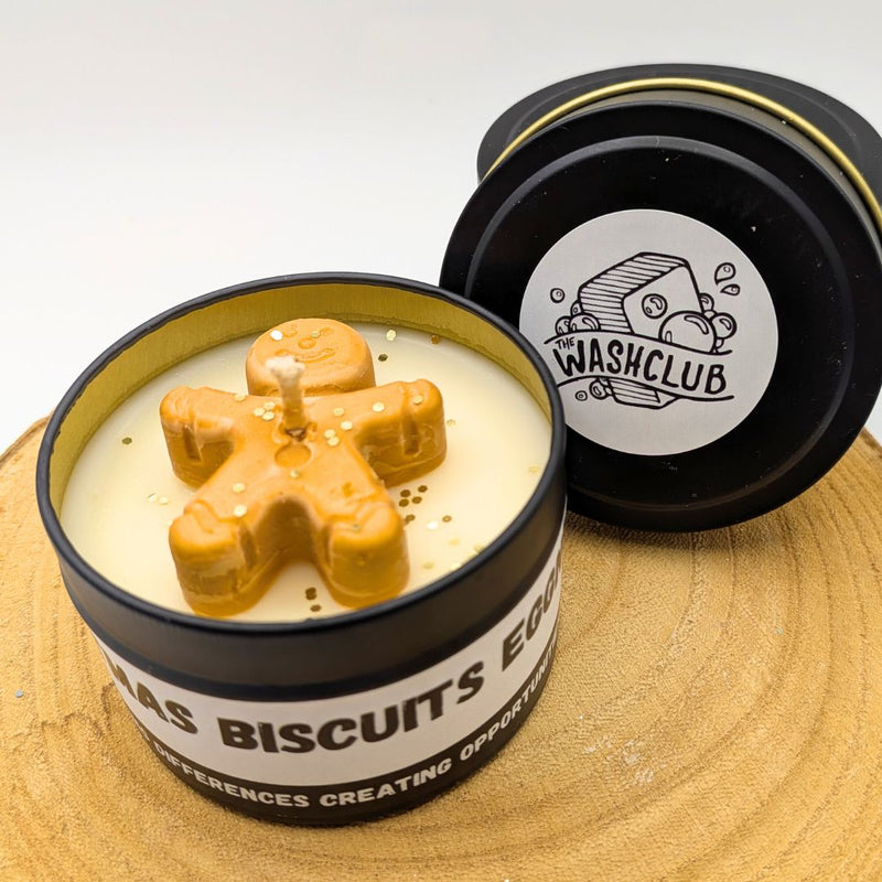 Christmas Biscuits Gingersnap Eggnog Scented Candle Tin