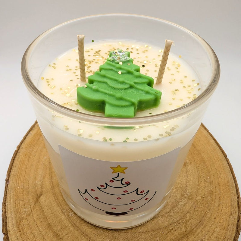 Christmas Tree Glass Candle